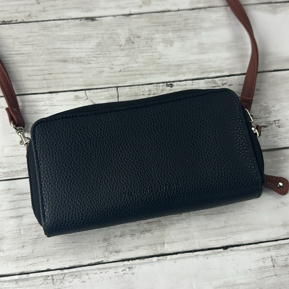 STONE MOUNTAIN Crossbody Brown Leather Purse 8x4” zipper small - Picture 6 of 10
